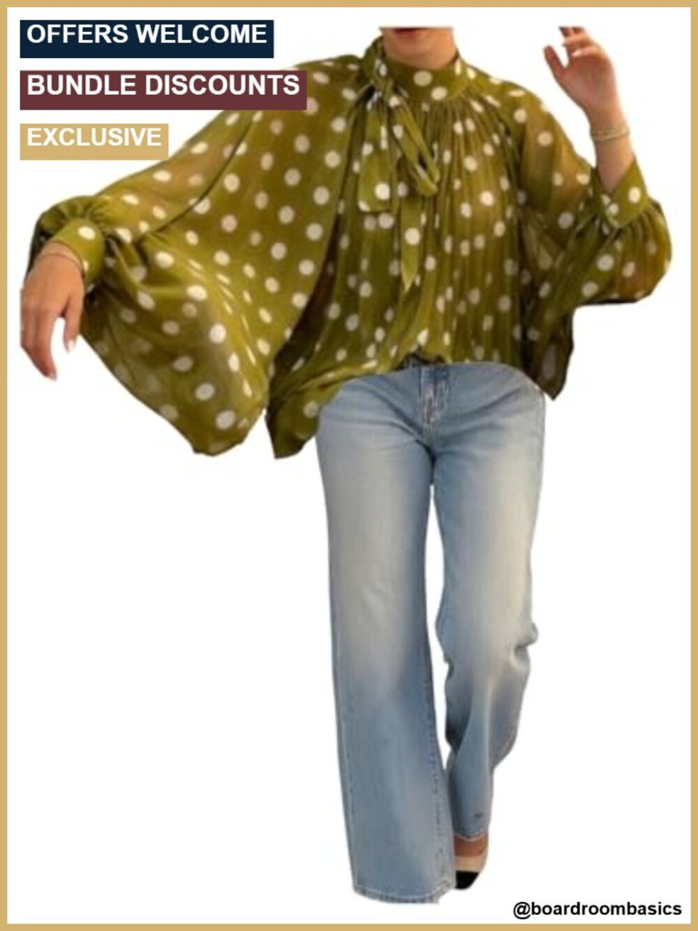 Women's Polka Dots Bishop Long Sleeve Blouse Tie Neck Sheer Mesh
